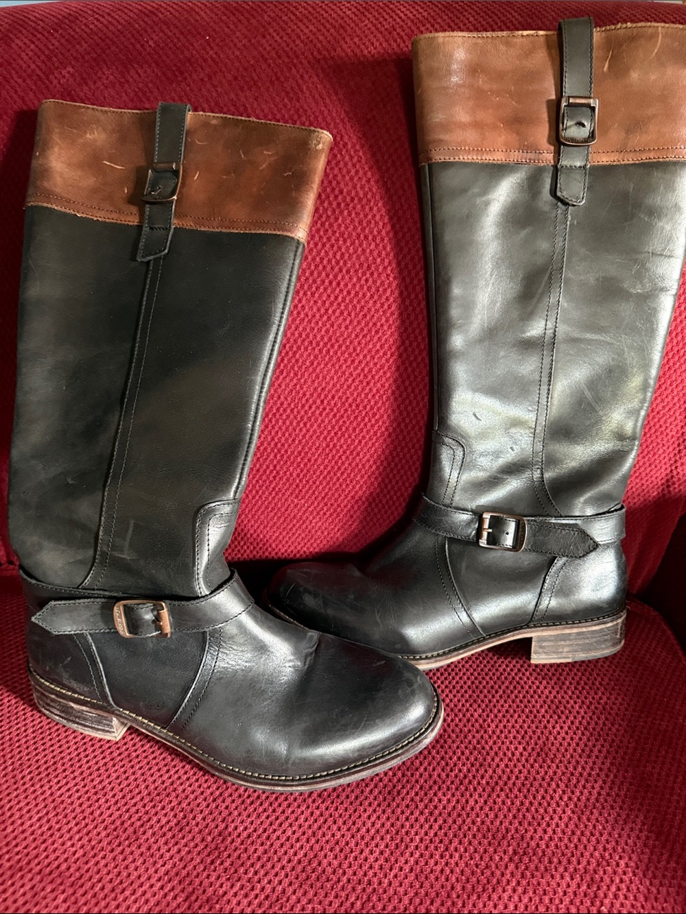 Wolverine Two-Tone Black and Brown Mid-Calf Riding Boots